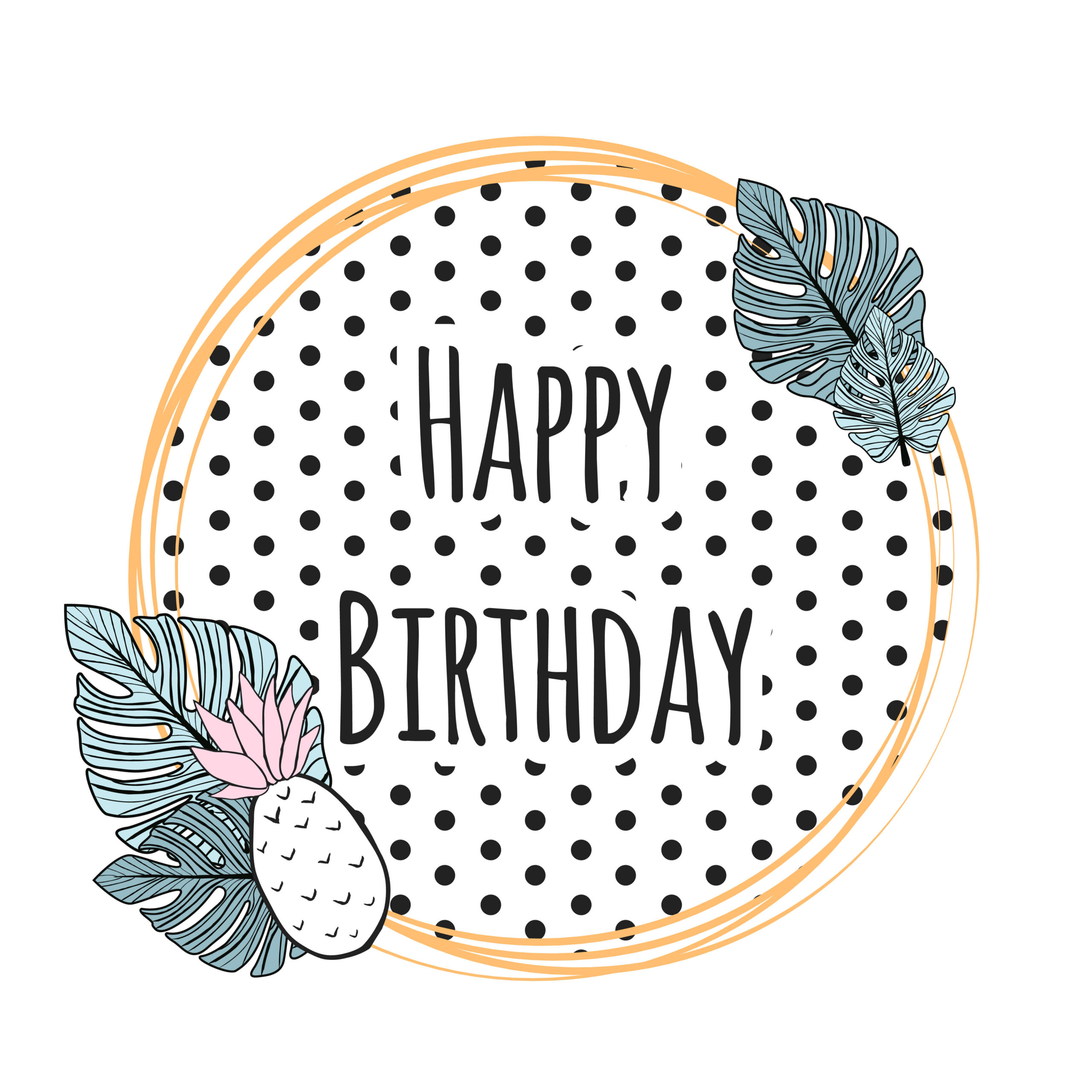 elegantes Happy Birthday Bild im Kreis
