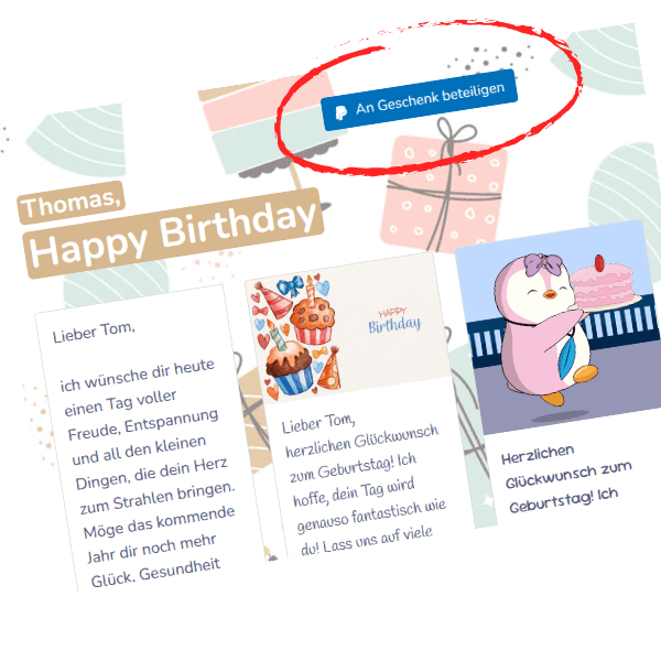 PayPal Pool oder PayPal.me Link in die Kindergarten-Abschiedskarte einbinden